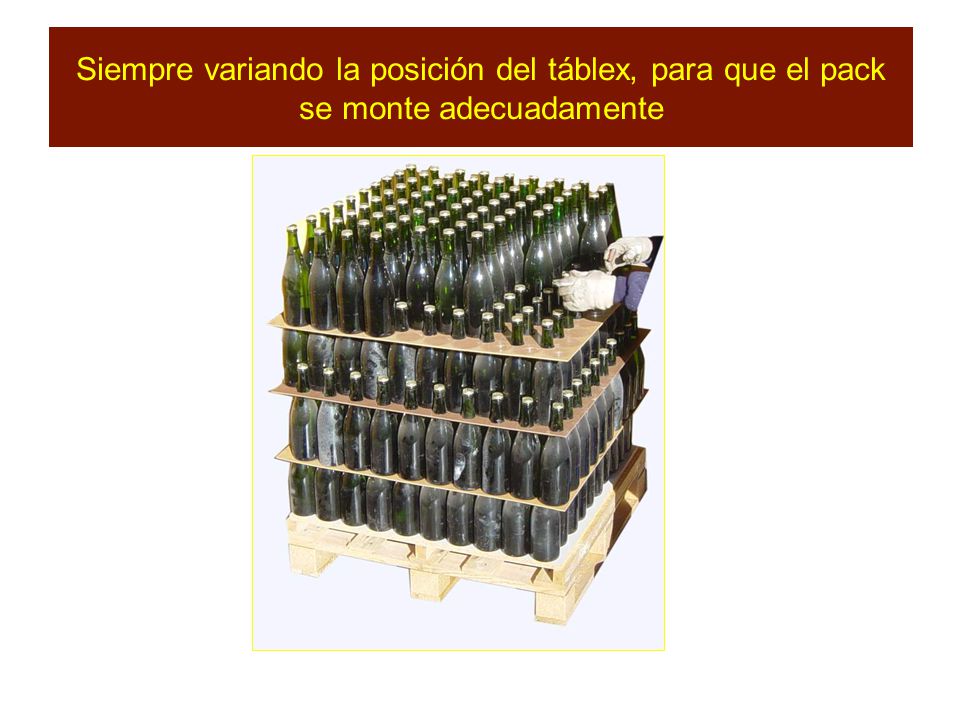 Siempre variando la posición del táblex, para que el pack se monte adecuadamente