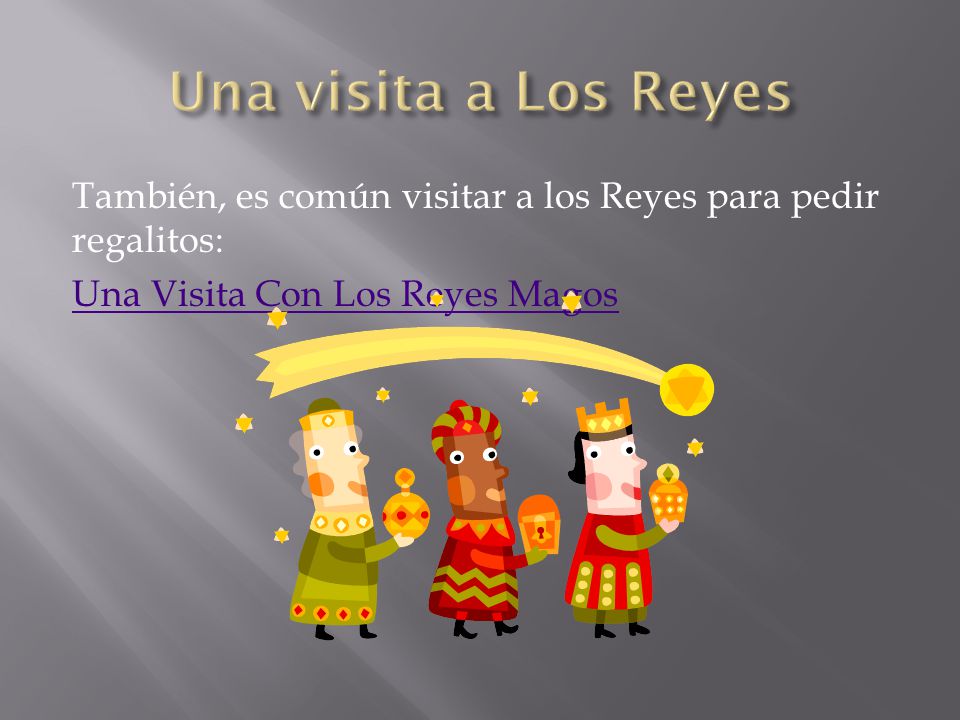 Una visita a Los Reyes También, es común visitar a los Reyes para pedir regalitos: Una Visita Con Los Reyes Magos