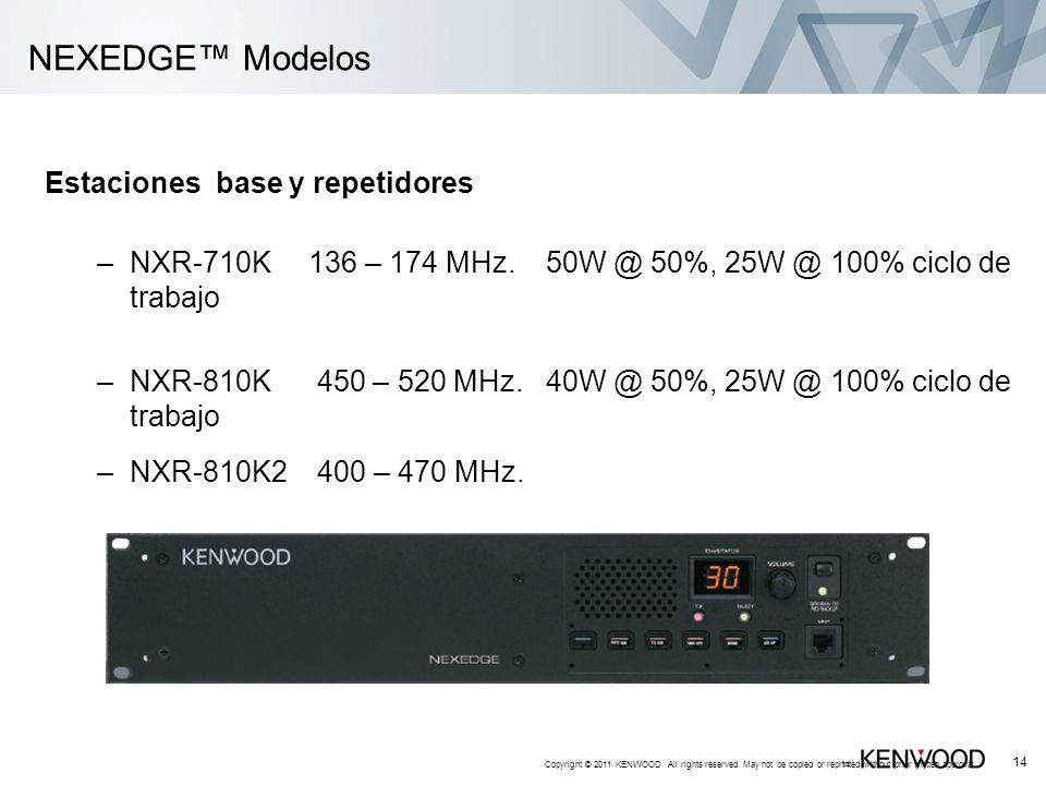 NEXEDGE™ Modelos Estaciones base y repetidores