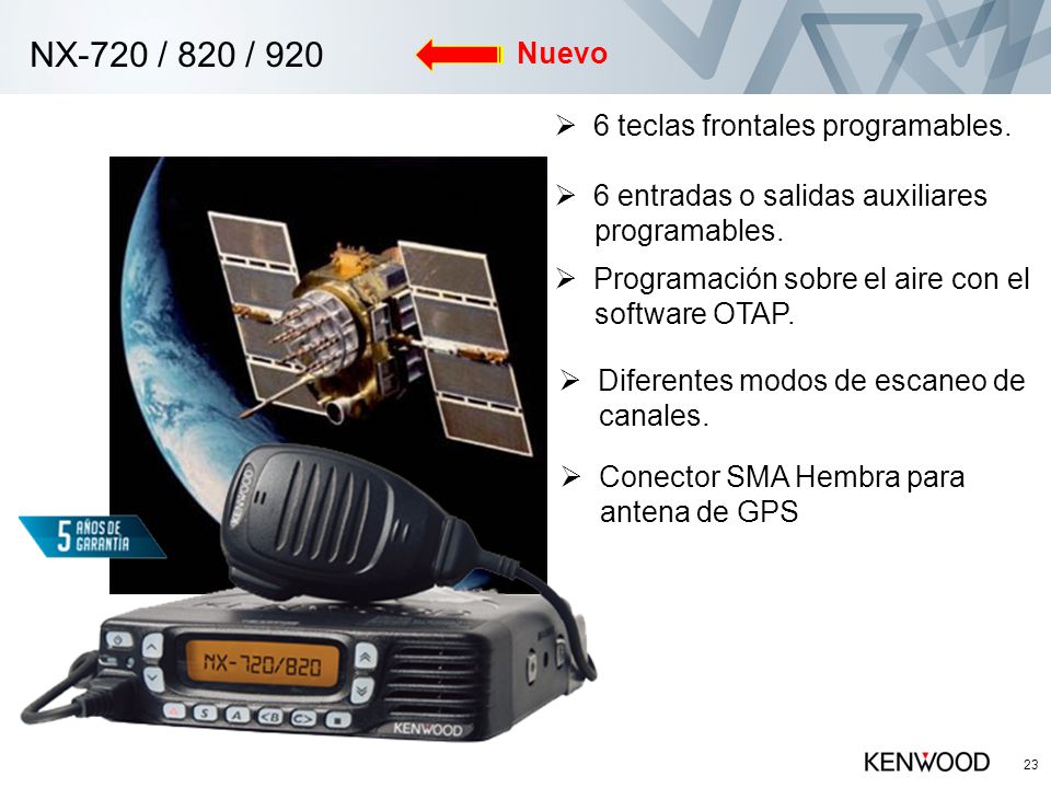 NX-720 / 820 / 920 Nuevo 6 teclas frontales programables.