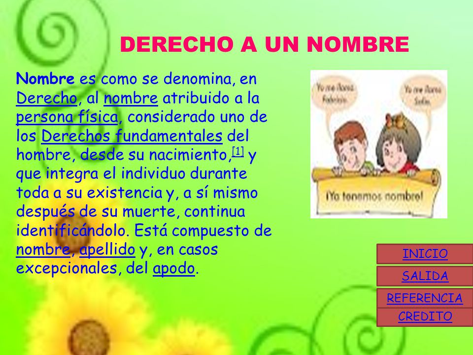 DERECHO A UN NOMBRE