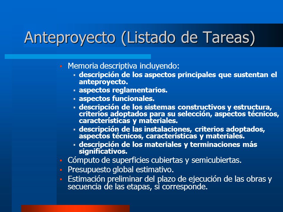 Anteproyecto (Listado de Tareas)