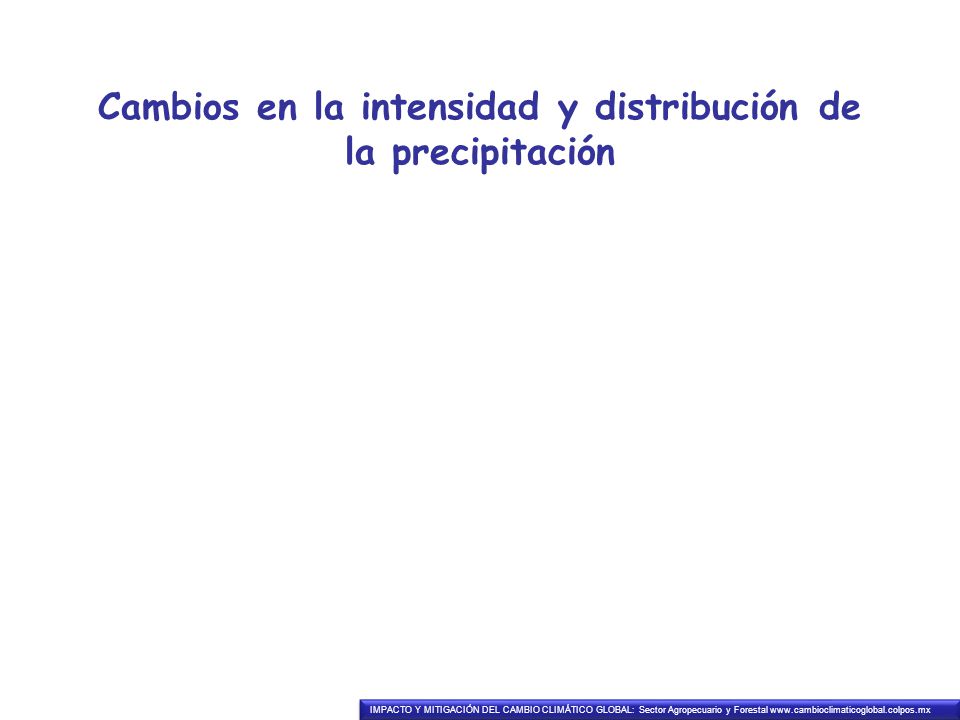 Cambios en la intensidad y distribución de la precipitación