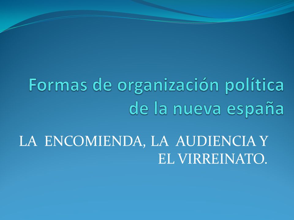 Formas de organización política de la nueva españa
