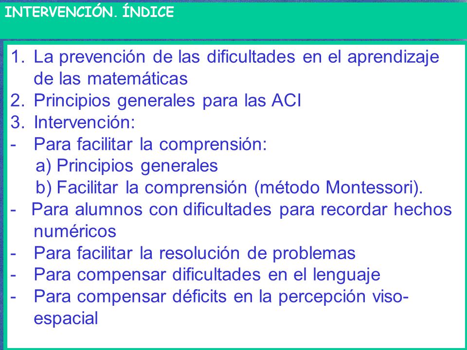 La prevención de las dificultades en el aprendizaje de las matemáticas
