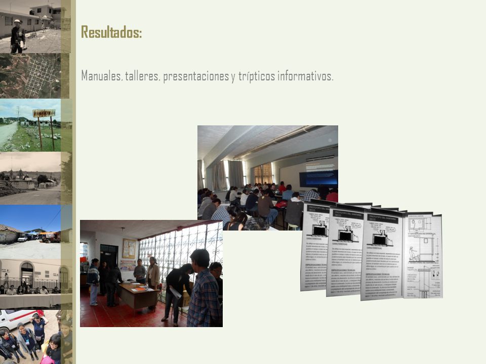 Resultados: Manuales, talleres, presentaciones y trípticos informativos.