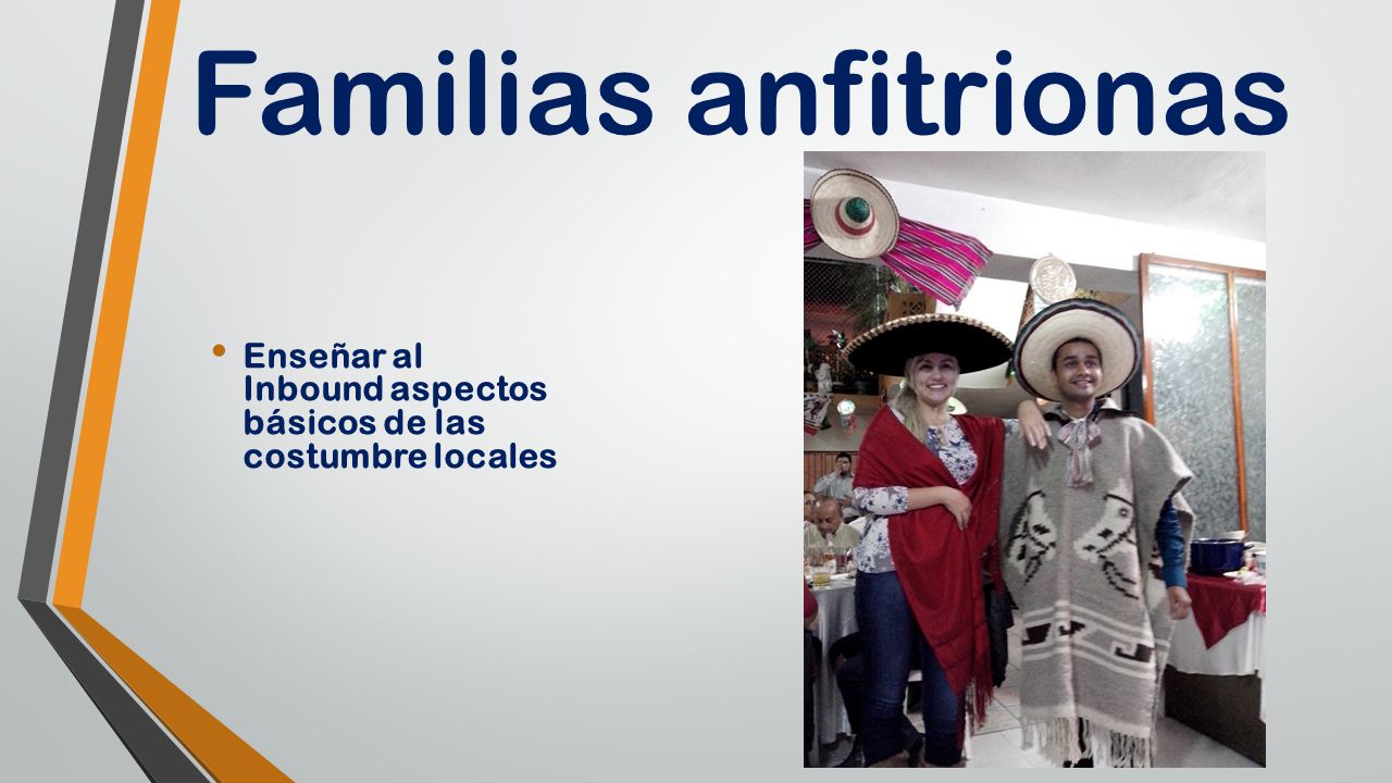 Familias anfitrionas Enseñar al Inbound aspectos básicos de las costumbre locales