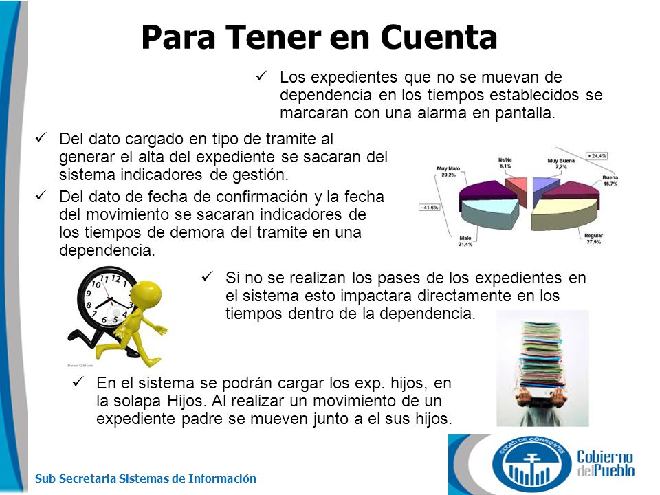 Para Tener en Cuenta Los expedientes que no se muevan de dependencia en los tiempos establecidos se marcaran con una alarma en pantalla.