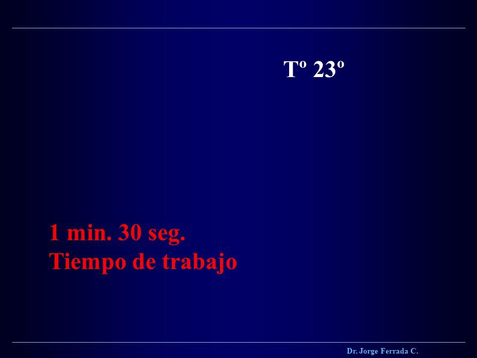 Dr. Jorge Ferrada C. Tº 23º 1 min. 30 seg. Tiempo de trabajo