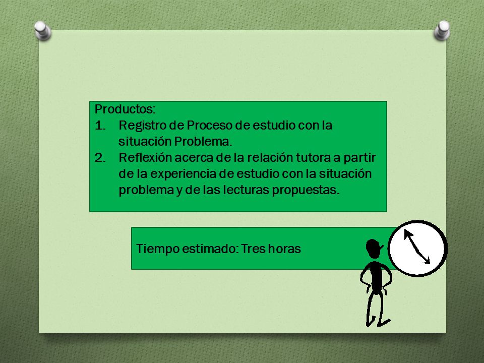 Productos: Registro de Proceso de estudio con la situación Problema.