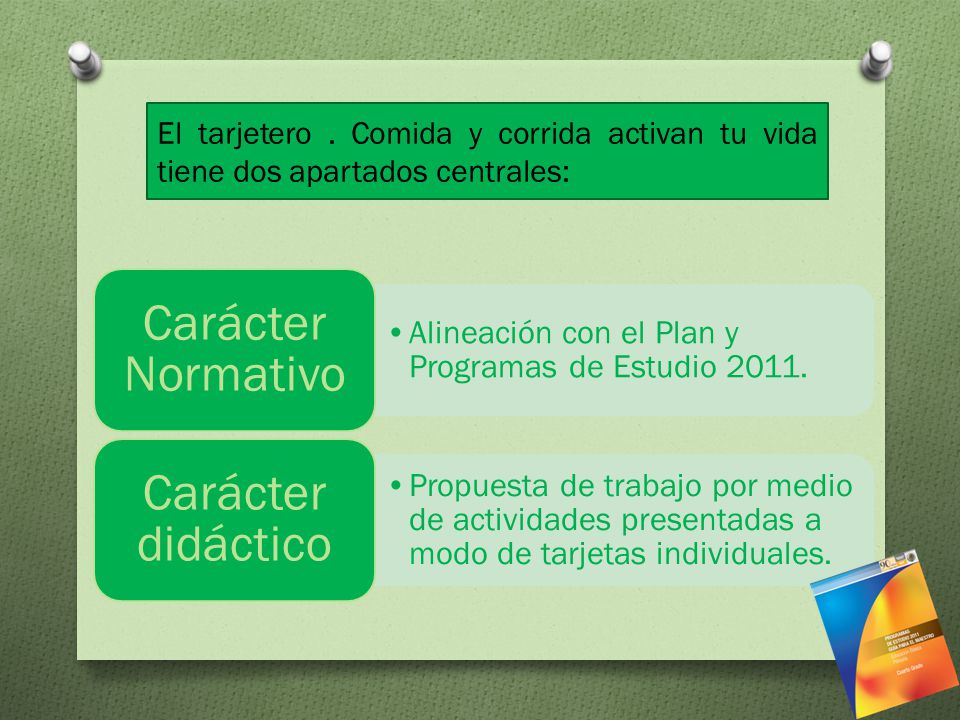 El tarjetero . Comida y corrida activan tu vida tiene dos apartados centrales: