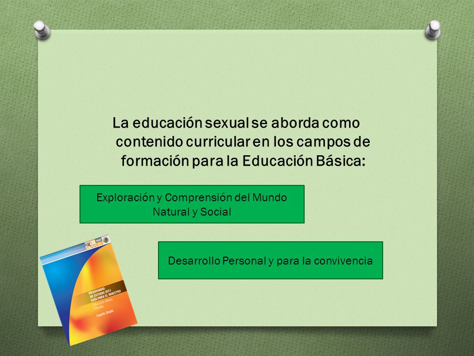 La educación sexual se aborda como contenido curricular en los campos de formación para la Educación Básica:
