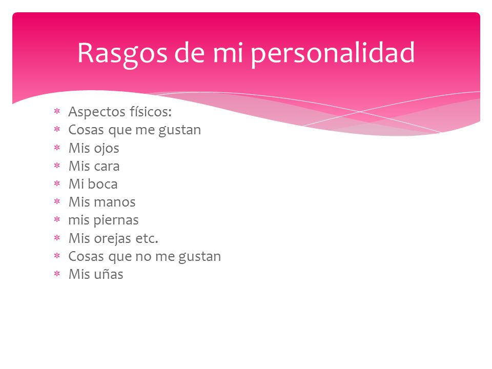 Rasgos de mi personalidad