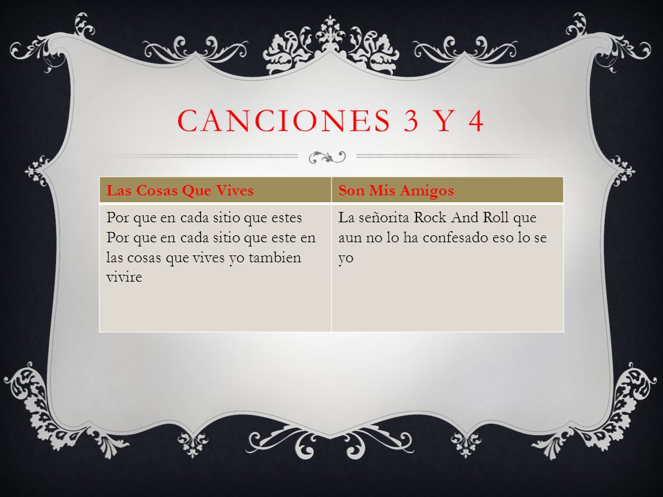 Canciones 3 y 4 Las Cosas Que Vives Son Mis Amigos