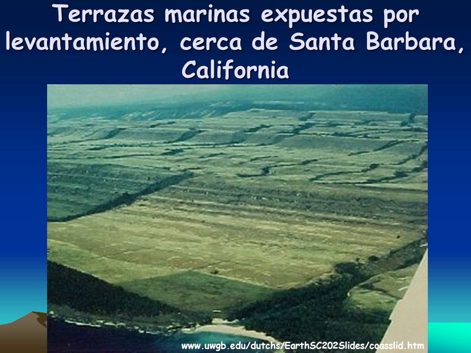 Terrazas marinas expuestas por levantamiento, cerca de Santa Barbara, California