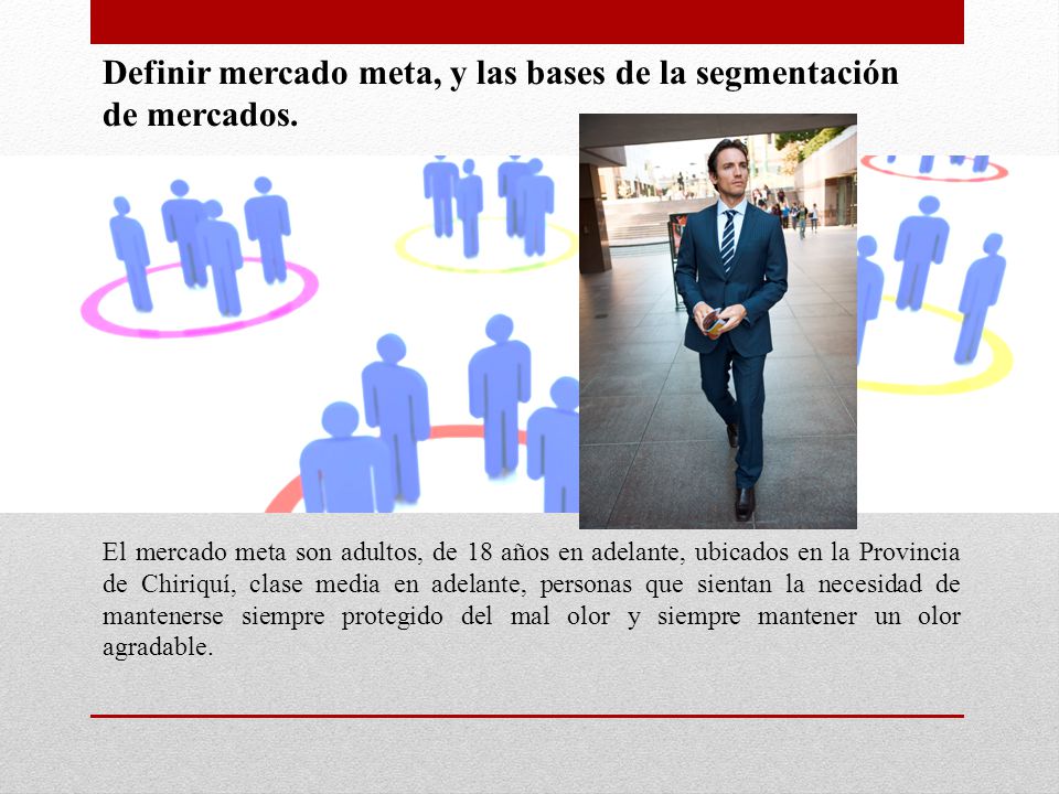 Definir mercado meta, y las bases de la segmentación de mercados.