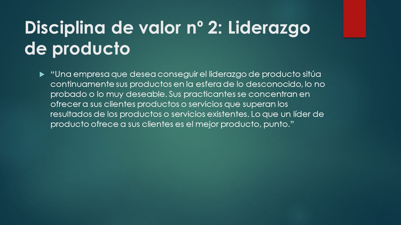 Disciplina de valor nº 2: Liderazgo de producto