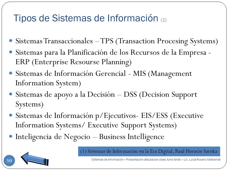 Tipos de Sistemas de Información (1)