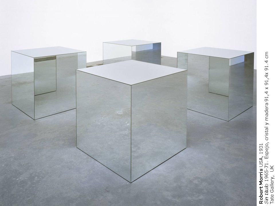 Sin título Espejo, cristal y madera 91,4 x 91,4x 91.4 cm
