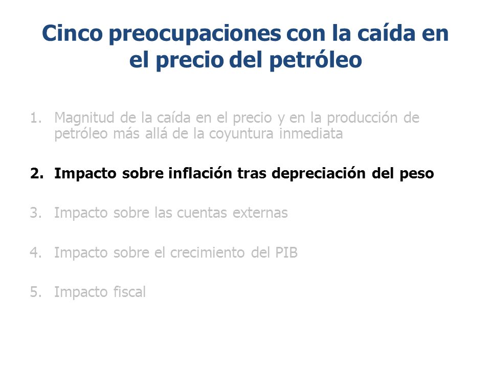 Cinco preocupaciones con la caída en el precio del petróleo