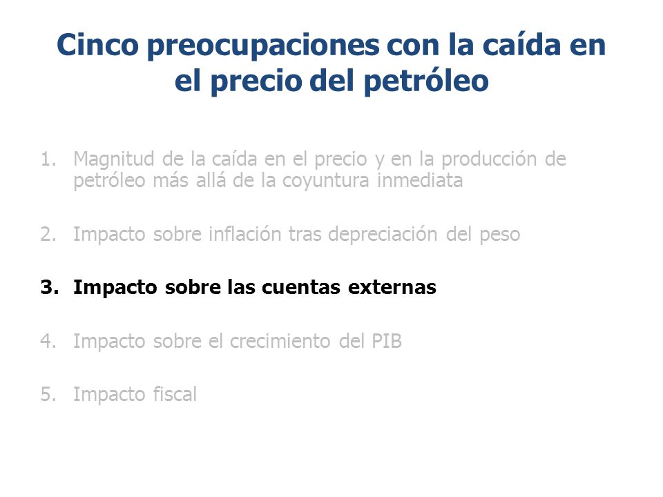 Cinco preocupaciones con la caída en el precio del petróleo