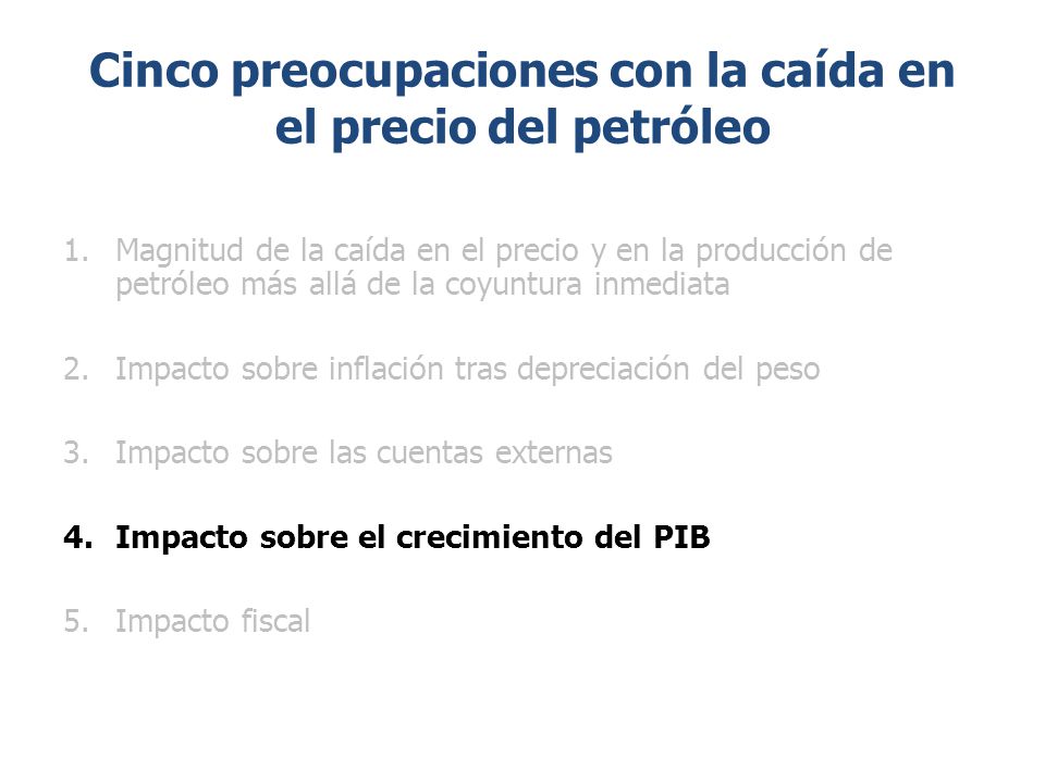 Cinco preocupaciones con la caída en el precio del petróleo