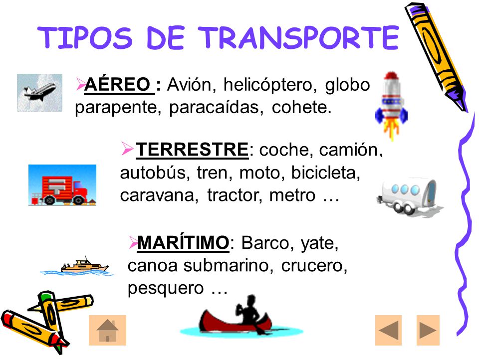 TIPOS DE TRANSPORTE AÉREO : Avión, helicóptero, globo parapente, paracaídas, cohete.