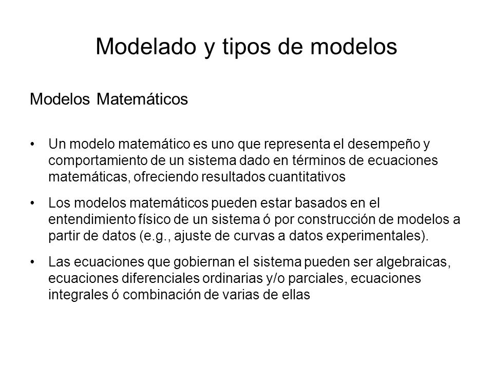 Modelado y tipos de modelos