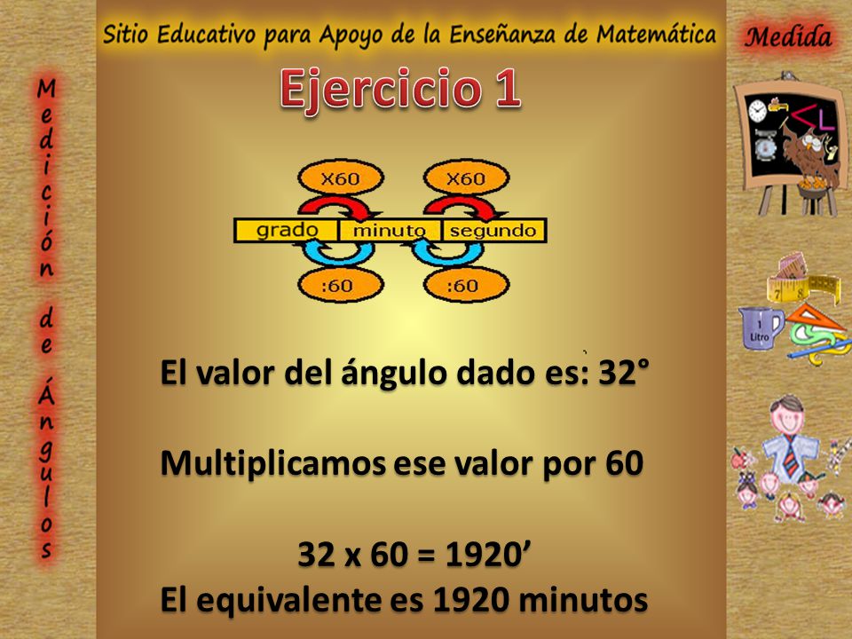 Ejercicio 1 El valor del ángulo dado es: 32°