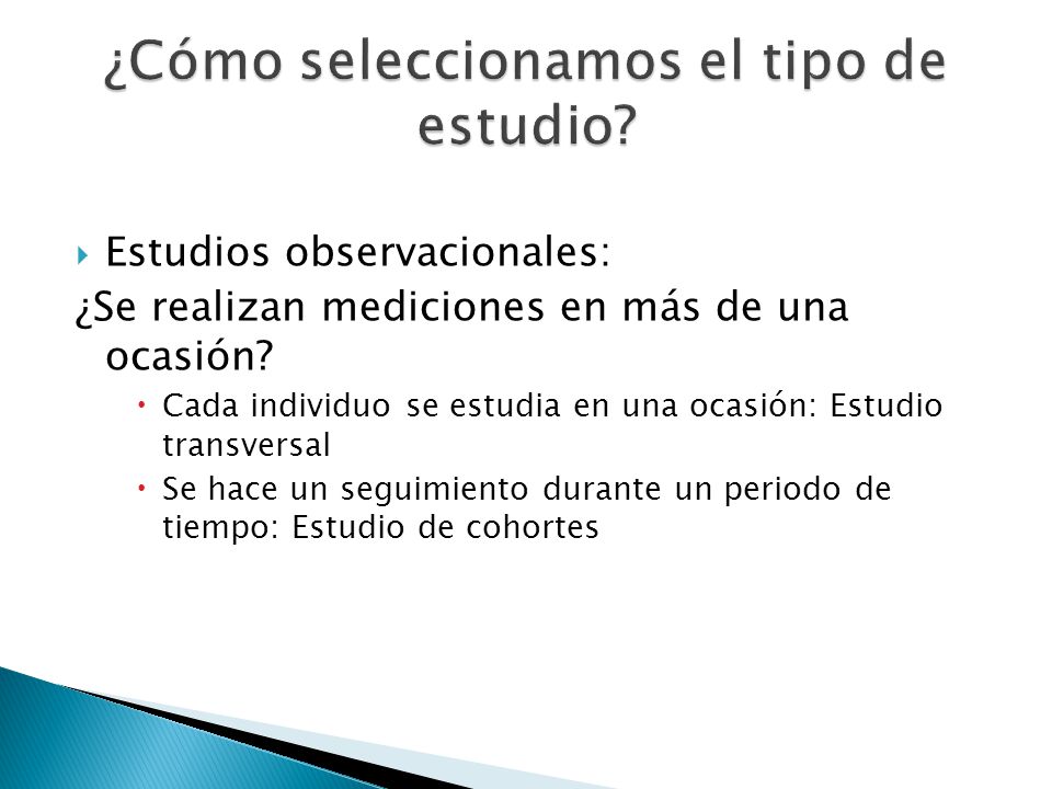 ¿Cómo seleccionamos el tipo de estudio