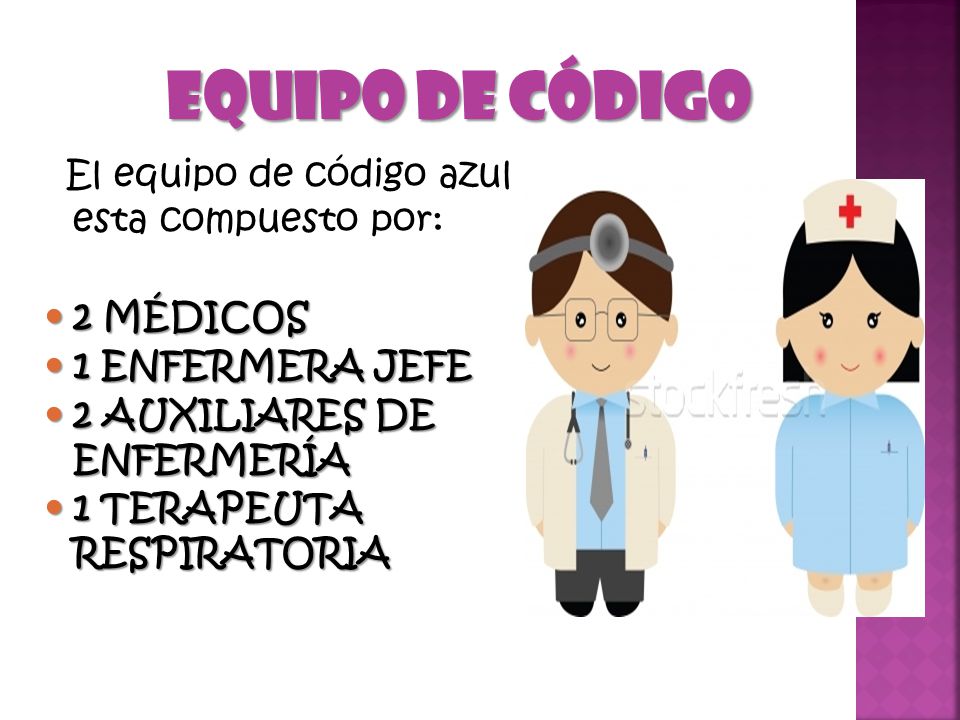 Equipo de Código El equipo de código azul esta compuesto por: