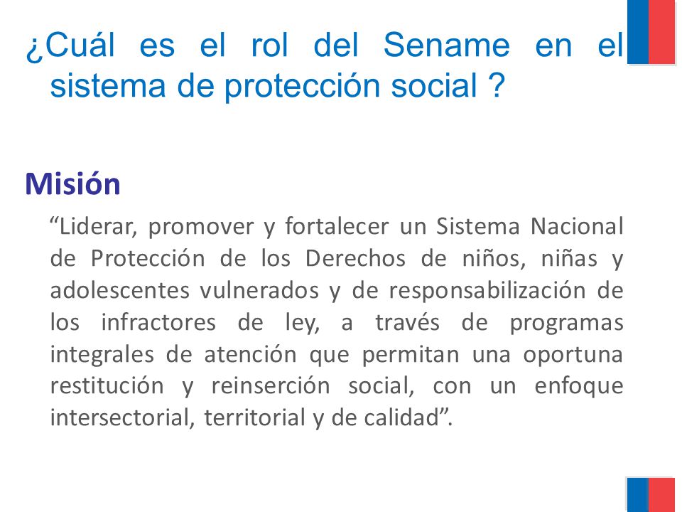 ¿Cuál es el rol del Sename en el sistema de protección social