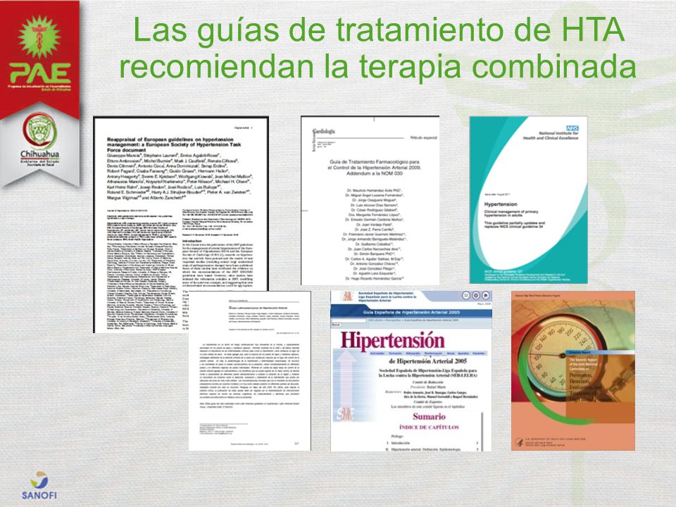 Las guías de tratamiento de HTA recomiendan la terapia combinada