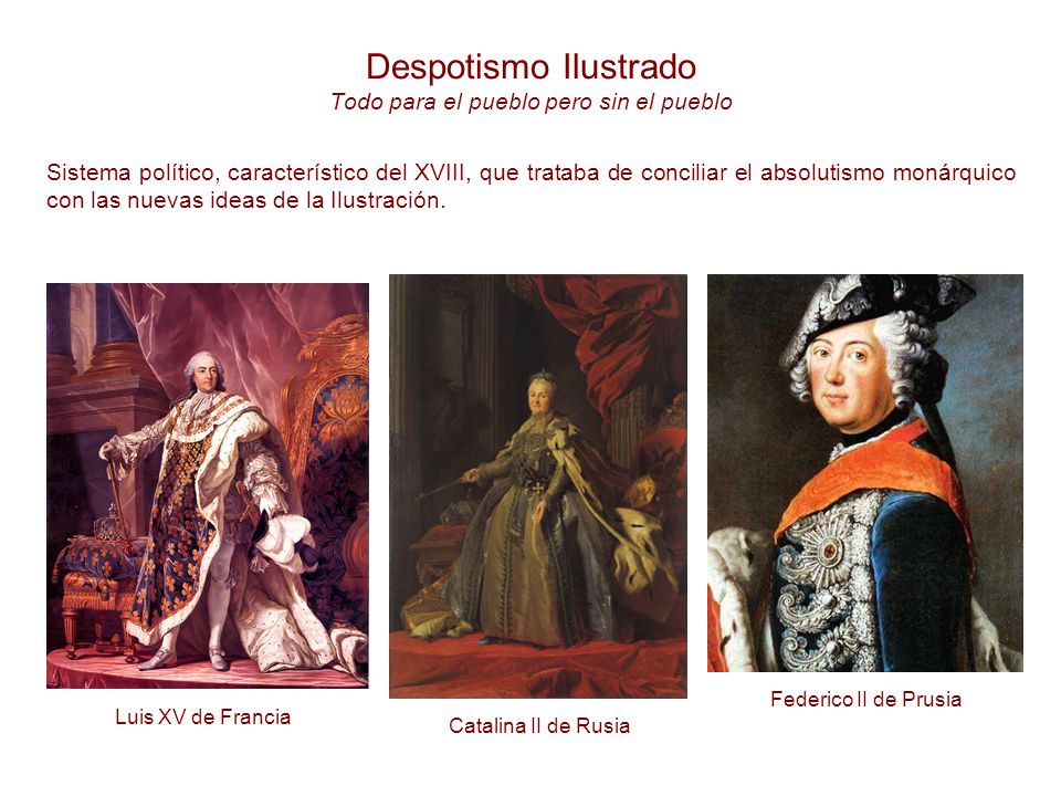 Despotismo Ilustrado Todo para el pueblo pero sin el pueblo