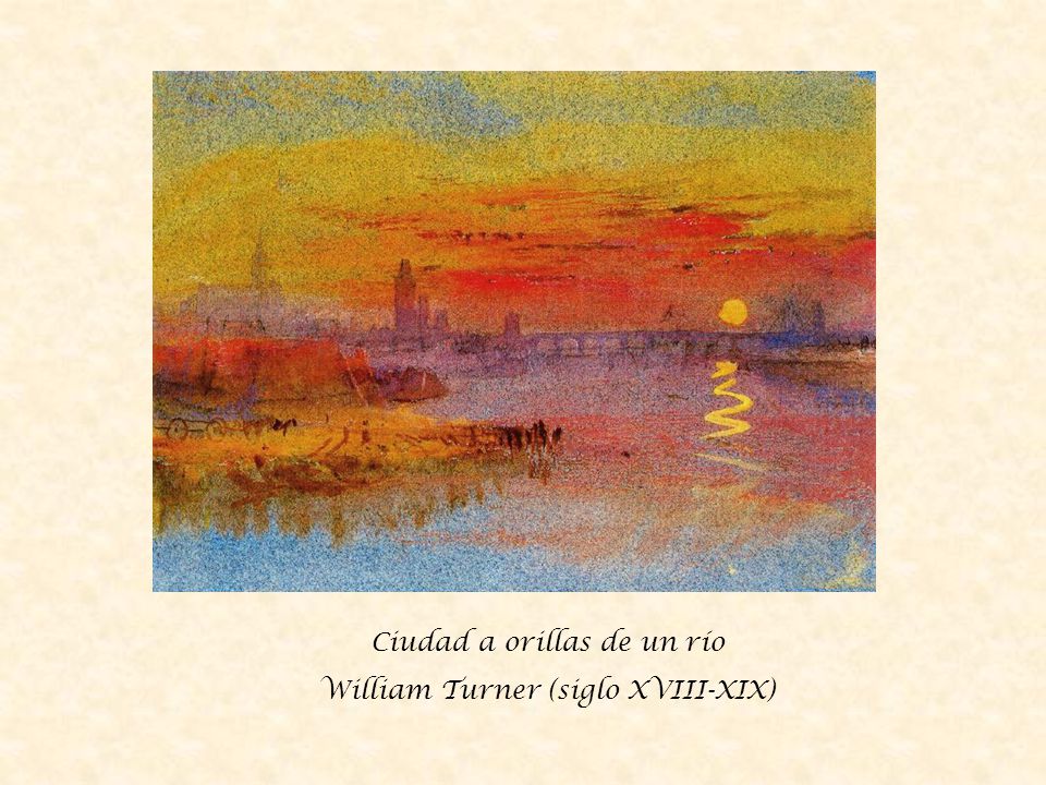 Ciudad a orillas de un río William Turner (siglo XVIII-XIX)