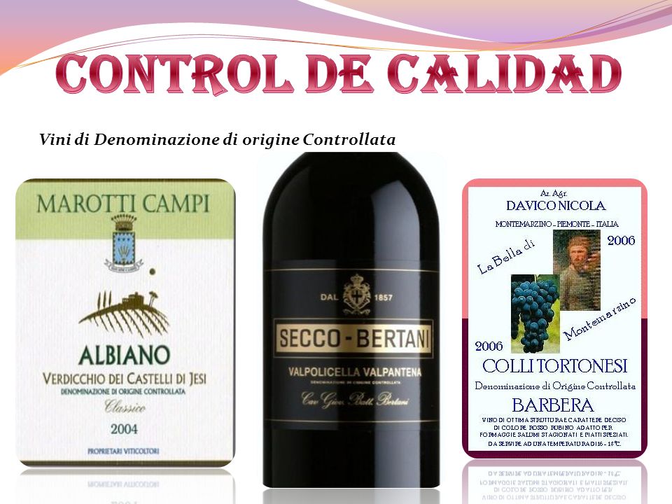 Control de calidad Vini di Denominazione di origine Controllata