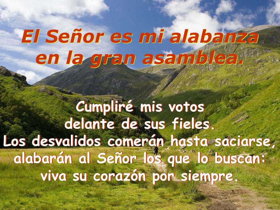 El Señor es mi alabanza en la gran asamblea.