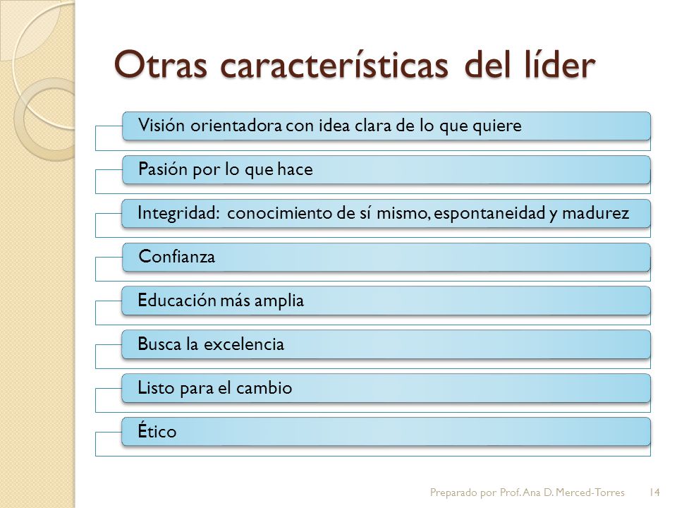 Otras características del líder