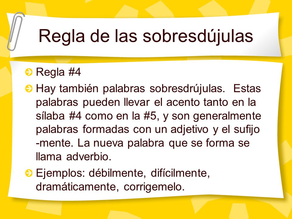Regla de las sobresdújulas