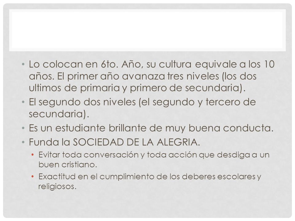 El segundo dos niveles (el segundo y tercero de secundaria).