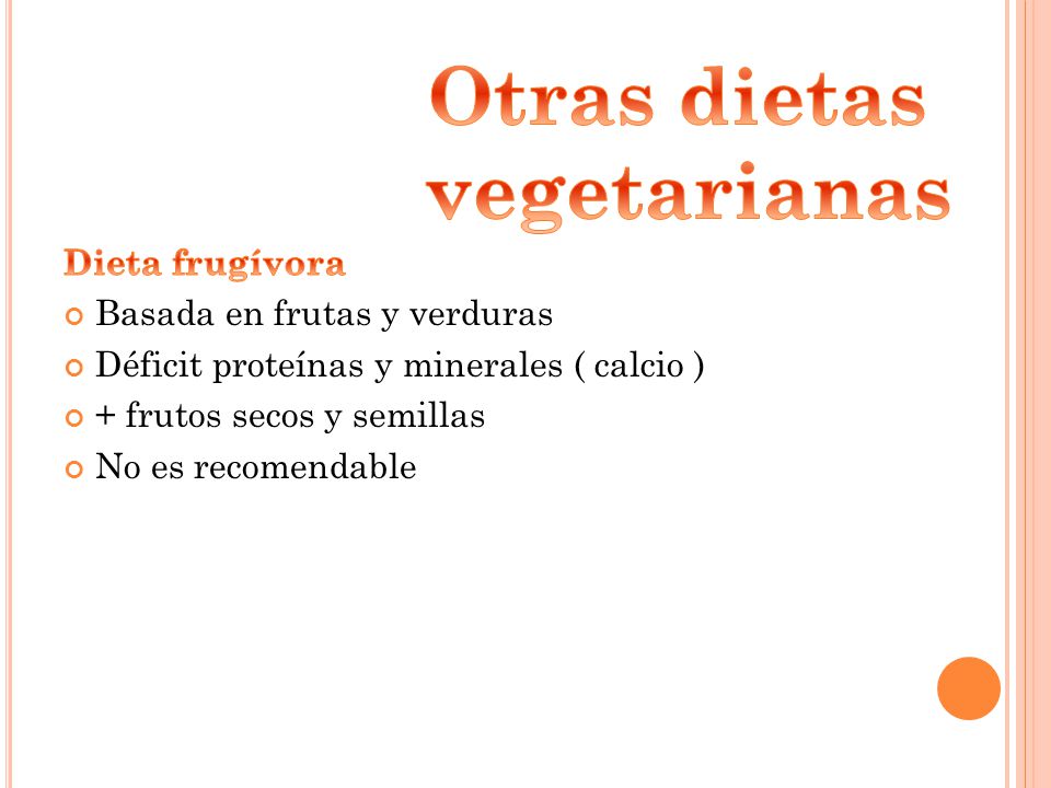 Otras dietas vegetarianas