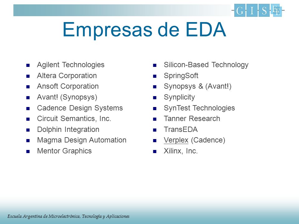 Empresas de EDA Agilent Technologies Altera Corporation