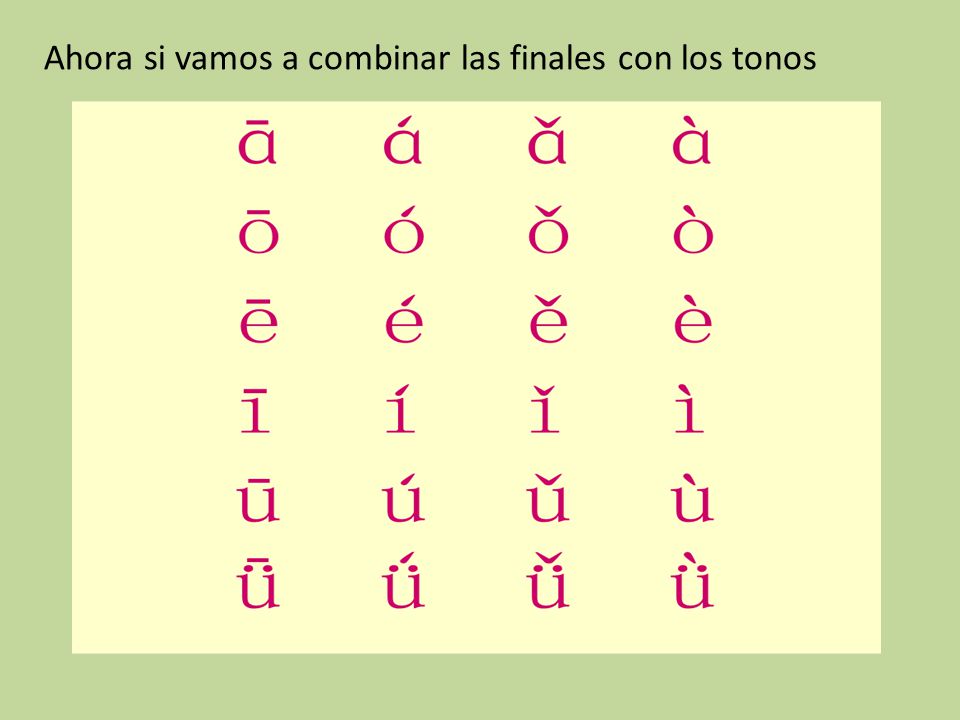 Ahora si vamos a combinar las finales con los tonos