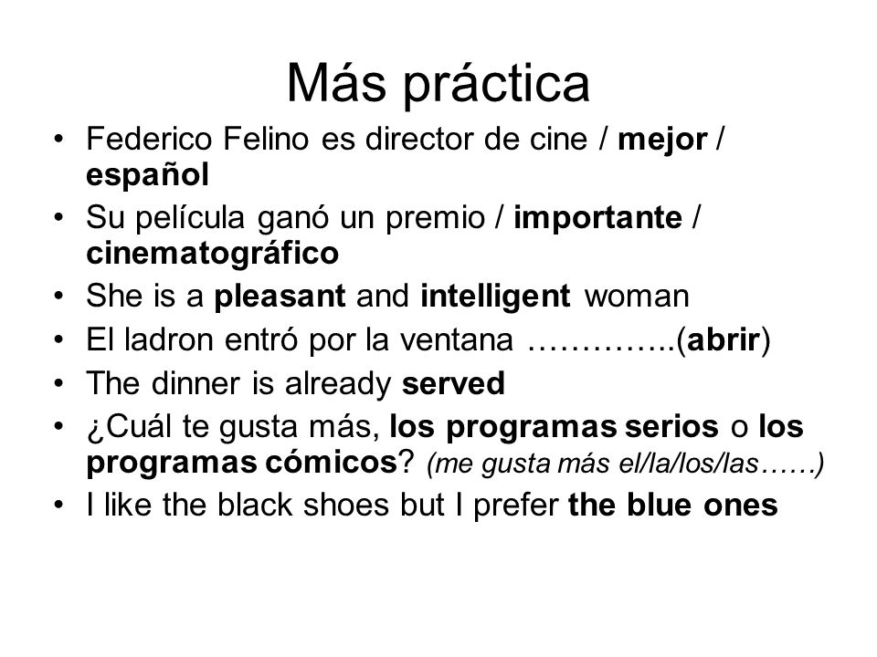 Más práctica Federico Felino es director de cine / mejor / español