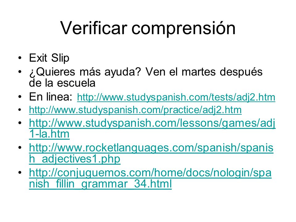 Verificar comprensión