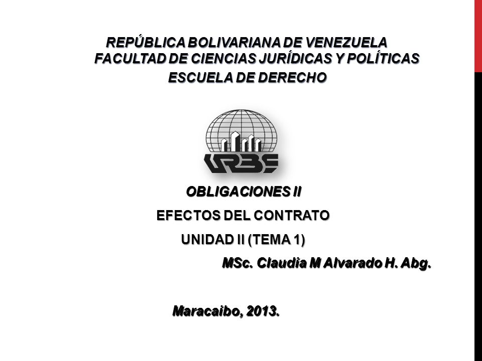 REPÚBLICA BOLIVARIANA DE VENEZUELA FACULTAD DE CIENCIAS JURÍDICAS Y POLÍTICAS