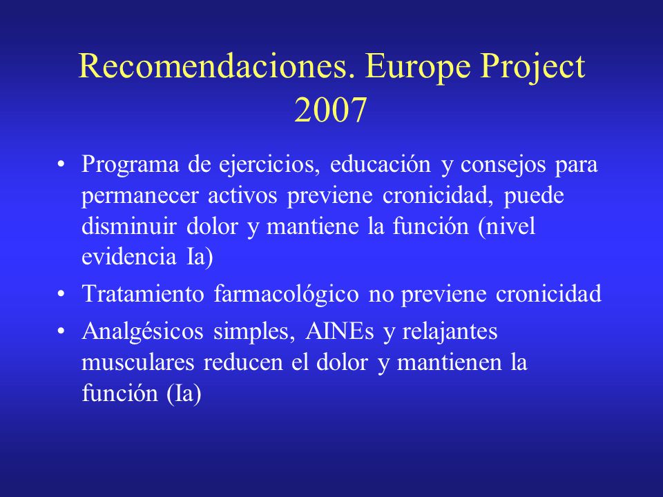 Recomendaciones. Europe Project 2007