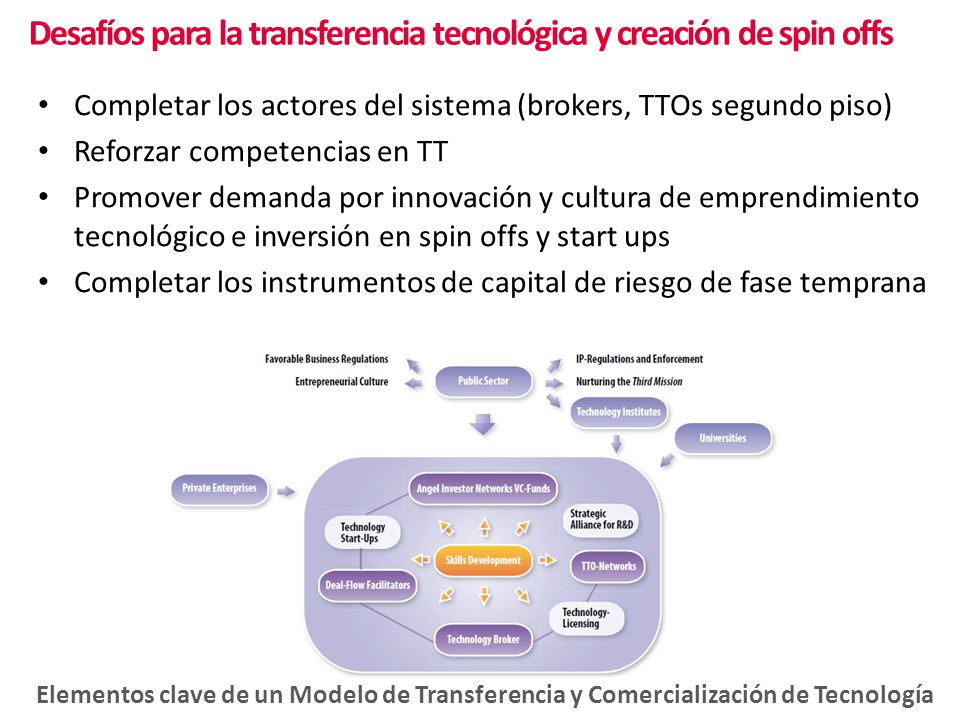 Desafíos para la transferencia tecnológica y creación de spin offs