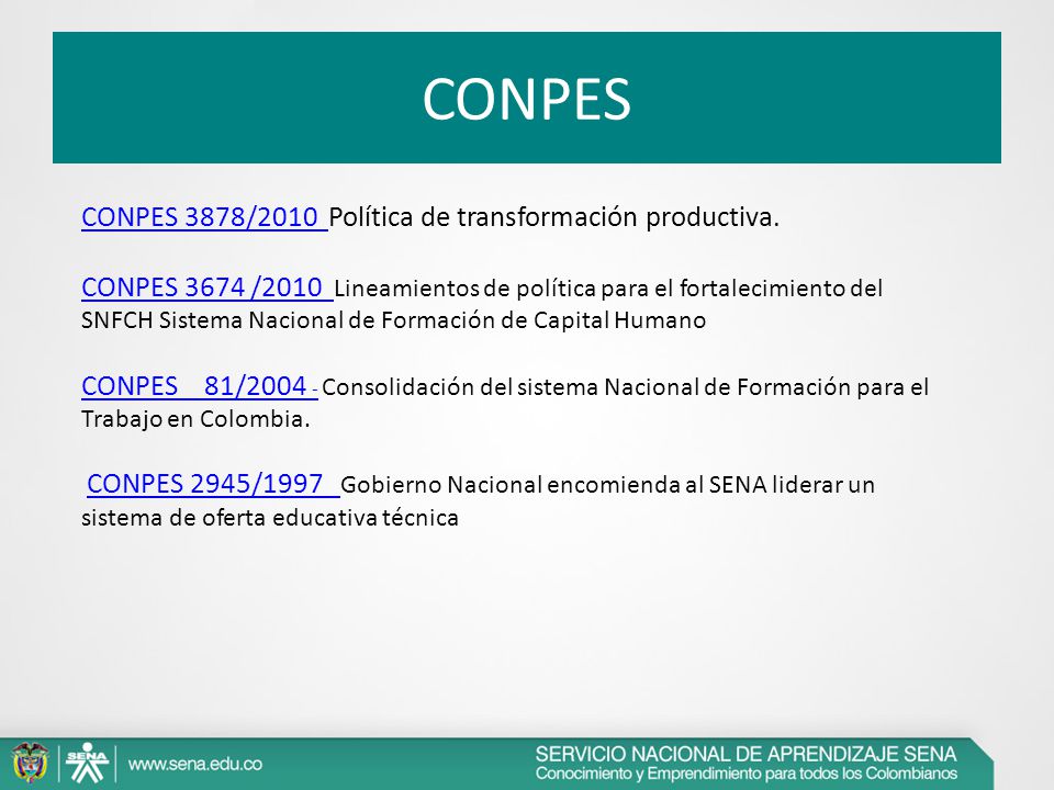 CONPES CONPES 3878/2010 Política de transformación productiva.