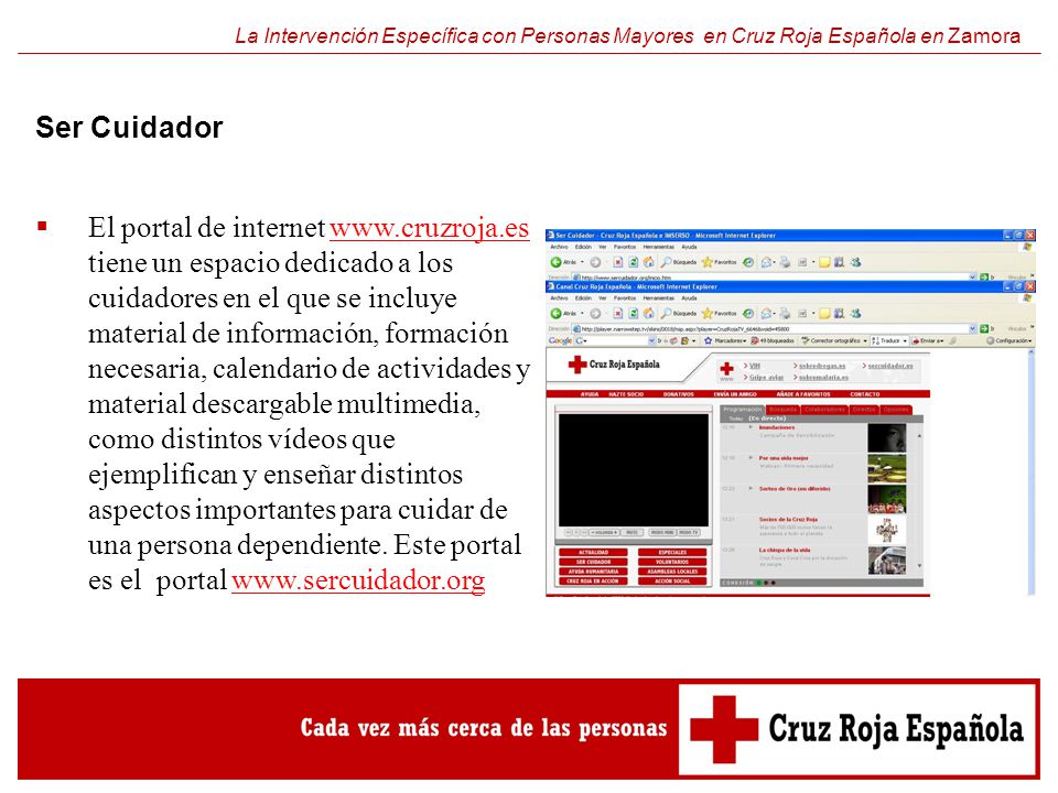 La Intervención Específica con Personas Mayores en Cruz Roja Española en Zamora